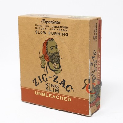 ZIG ZAG UNBLEACHED ROLLING PAPER KING SIZE 24CT/PACK